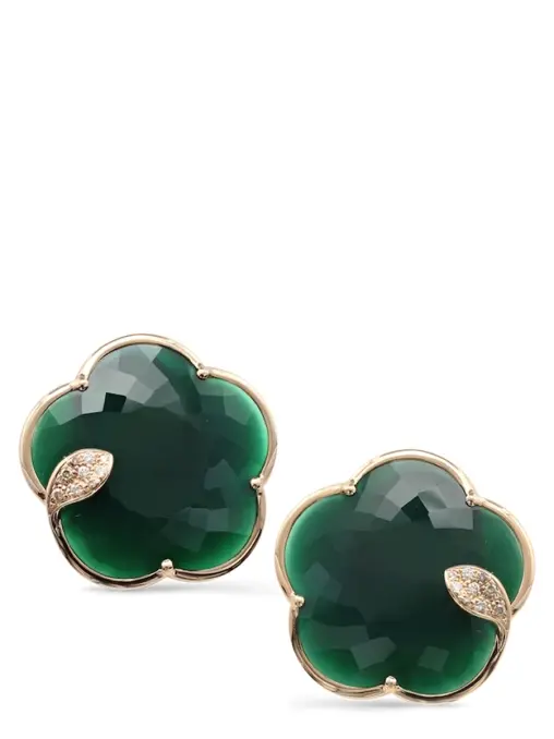 Серьги золотые с бриллиантами и агатом PASQUALE BRUNI