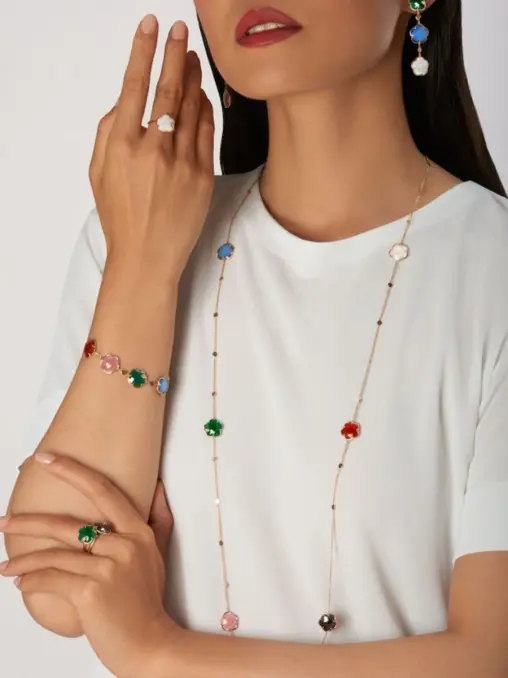 Колье золотое с камнями PASQUALE BRUNI