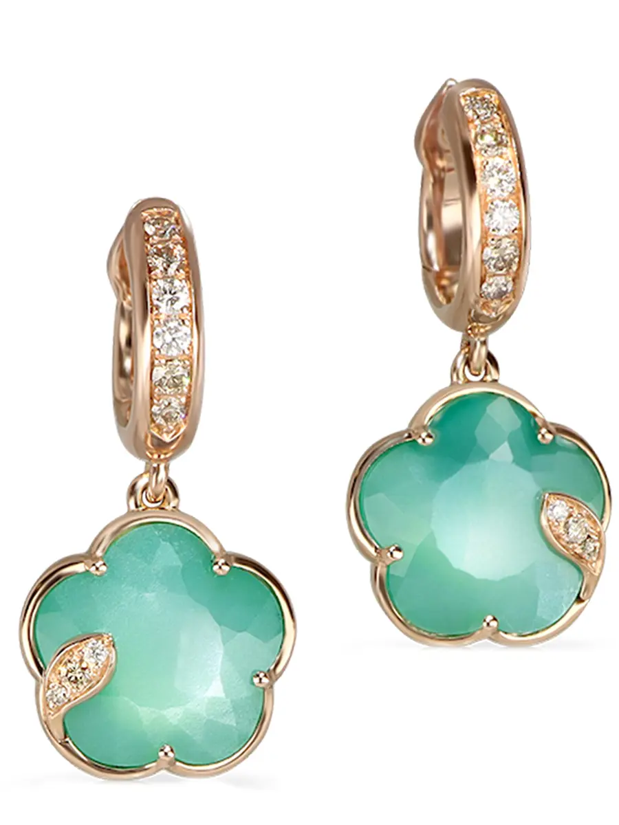 Серьги золотые с камнями