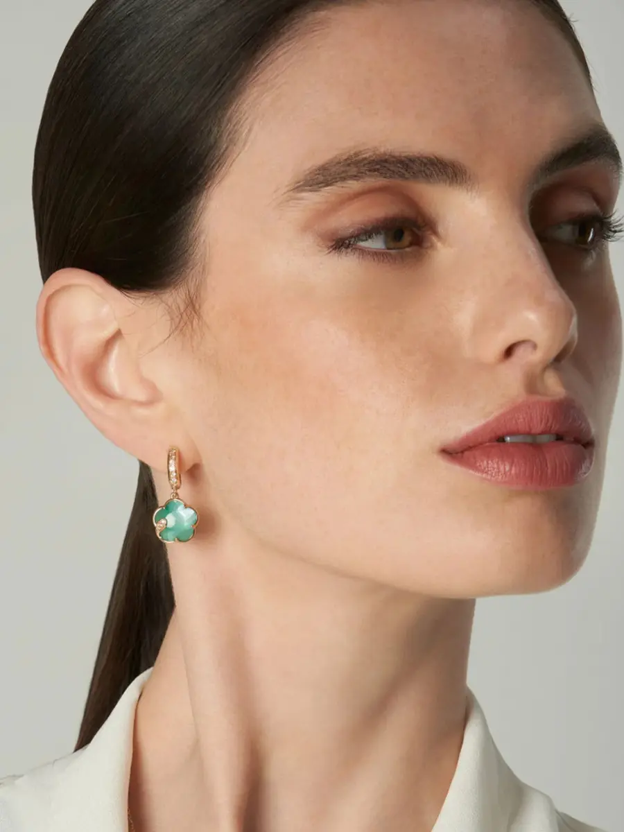 Серьги золотые с камнями