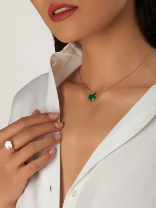 Колье золотое с бриллиантами и агатом PASQUALE BRUNI