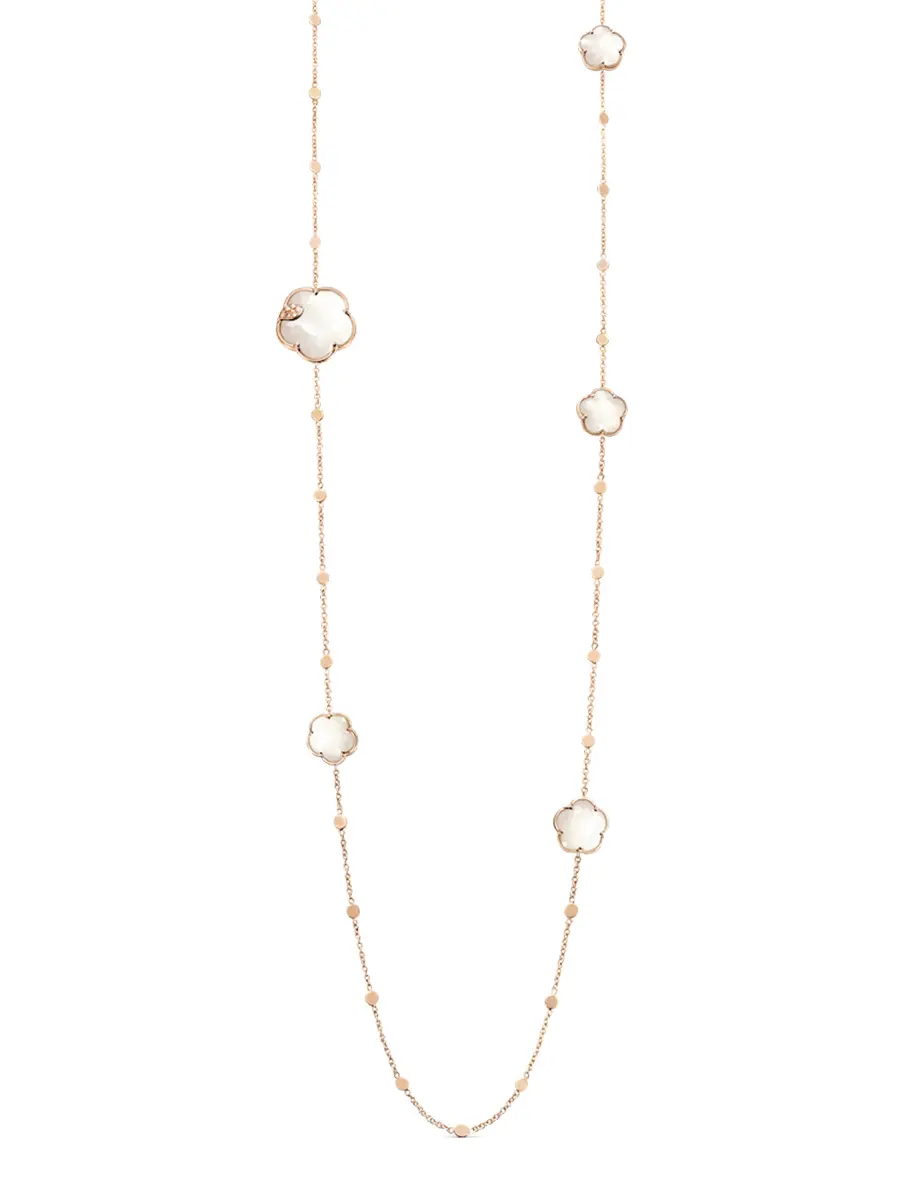 Колье золотое с бриллиантами и лунным камнем