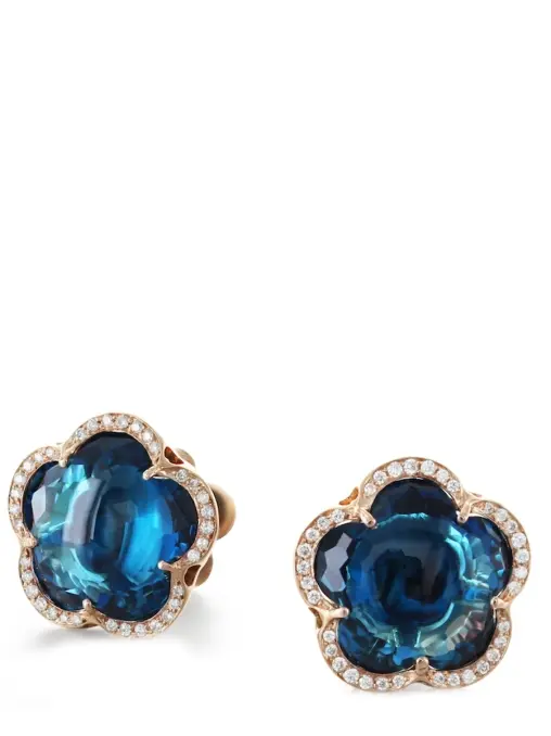 Серьги золотые с бриллиантами и топазом PASQUALE BRUNI