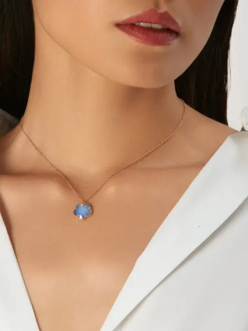 Колье золотое с бриллиантами, агатом и лазуритом PASQUALE BRUNI