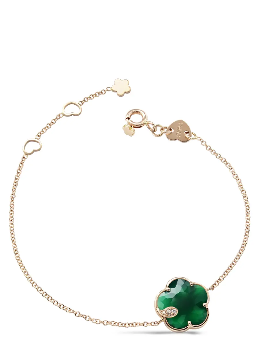 Браслет золотой с бриллиантами и агатом