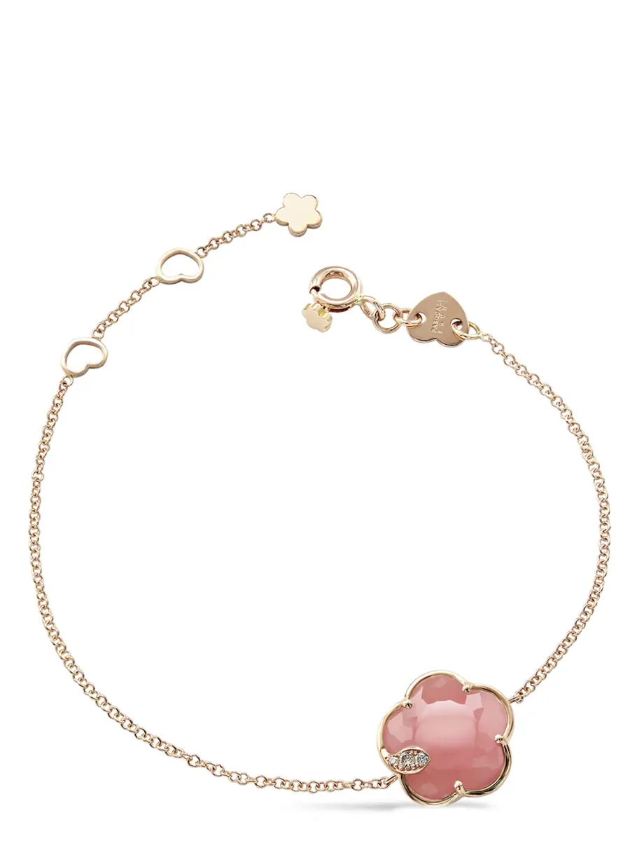 Браслет золотой с бриллиантами и халцедоном