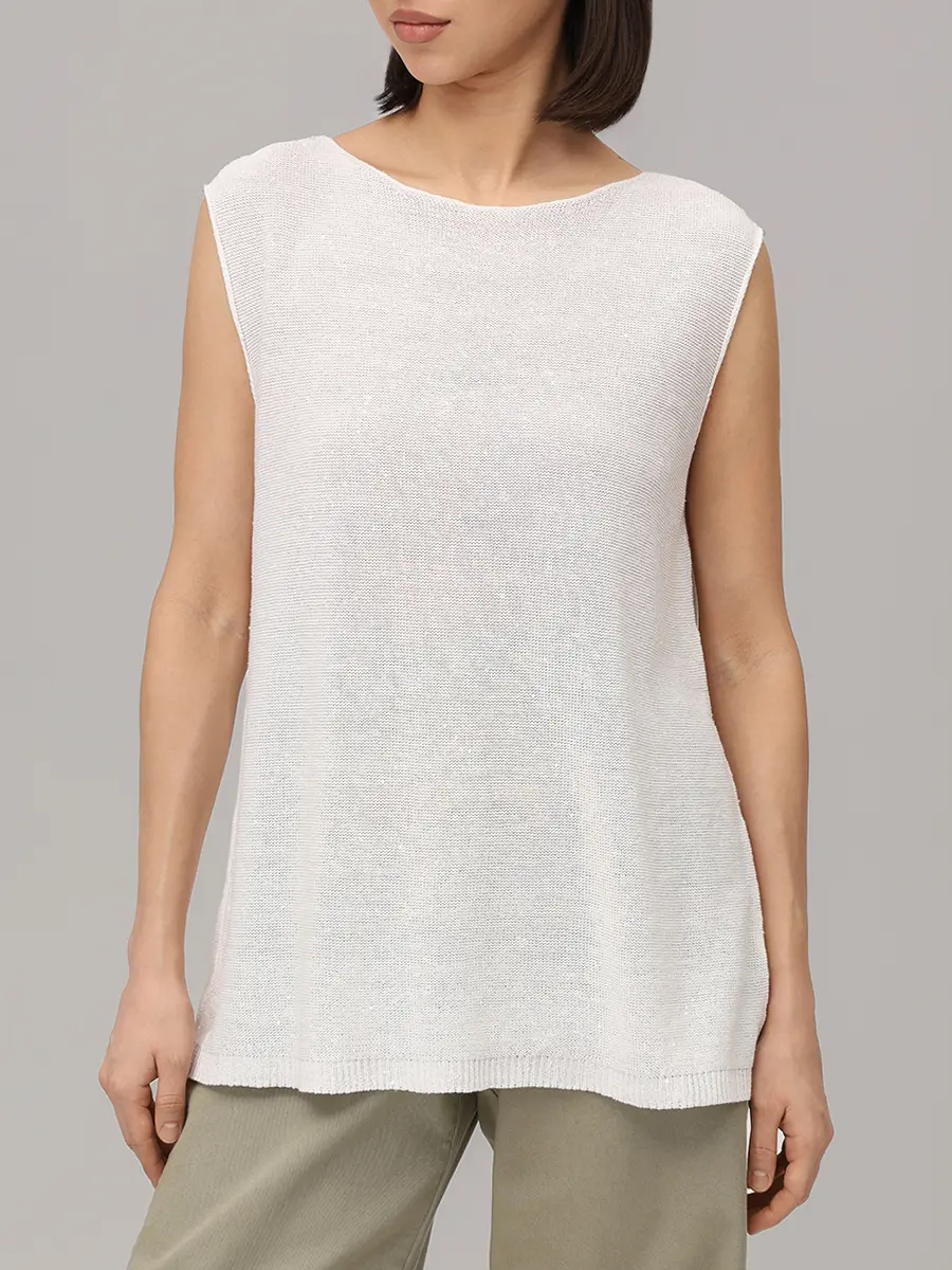 Топ изо льна и хлопка с пайетками