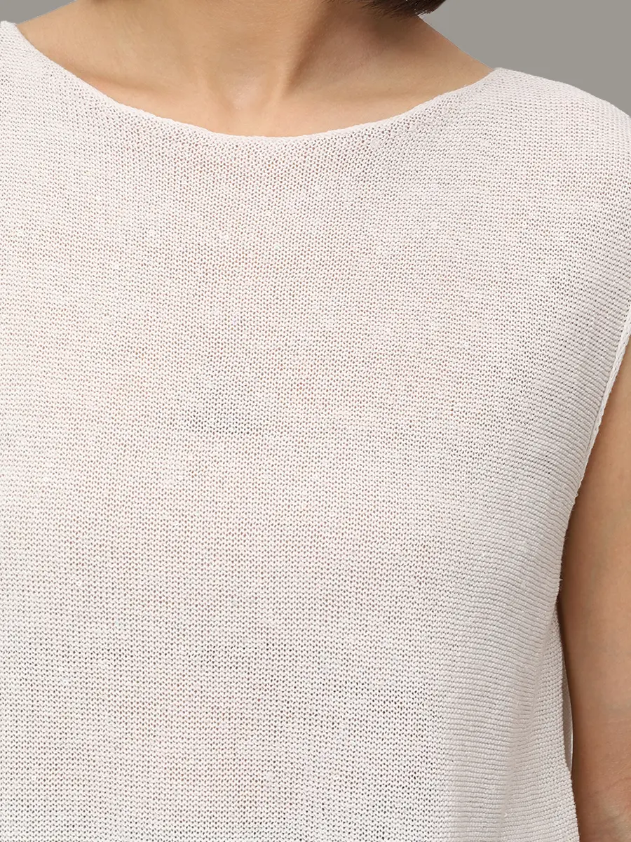 Топ изо льна и хлопка с пайетками