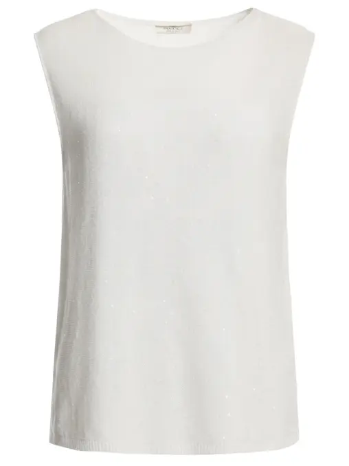 Топ изо льна и хлопка с пайетками PANICALE