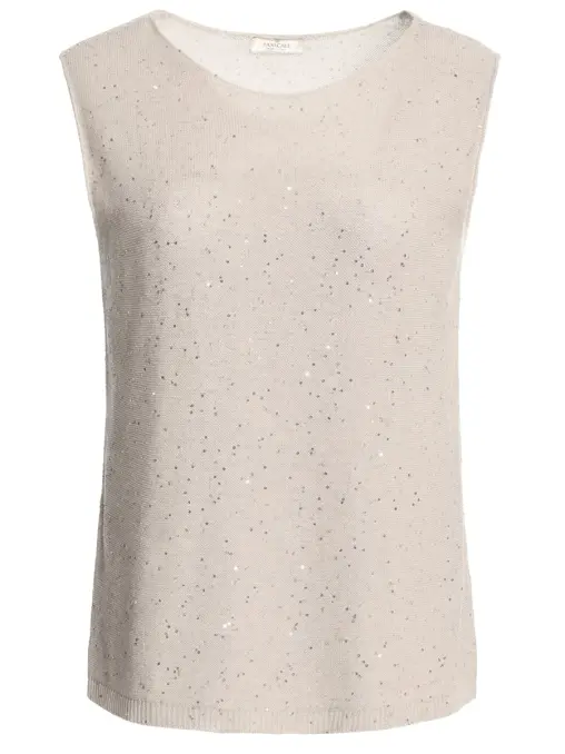 Топ изо льна и хлопка с пайетками PANICALE