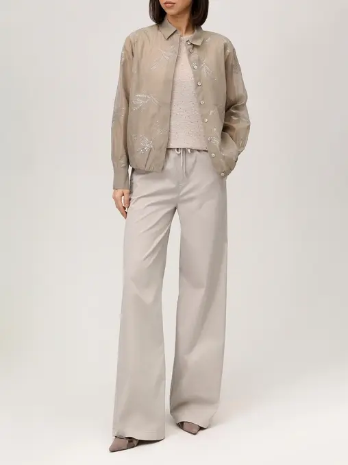 Топ изо льна и хлопка с пайетками PANICALE