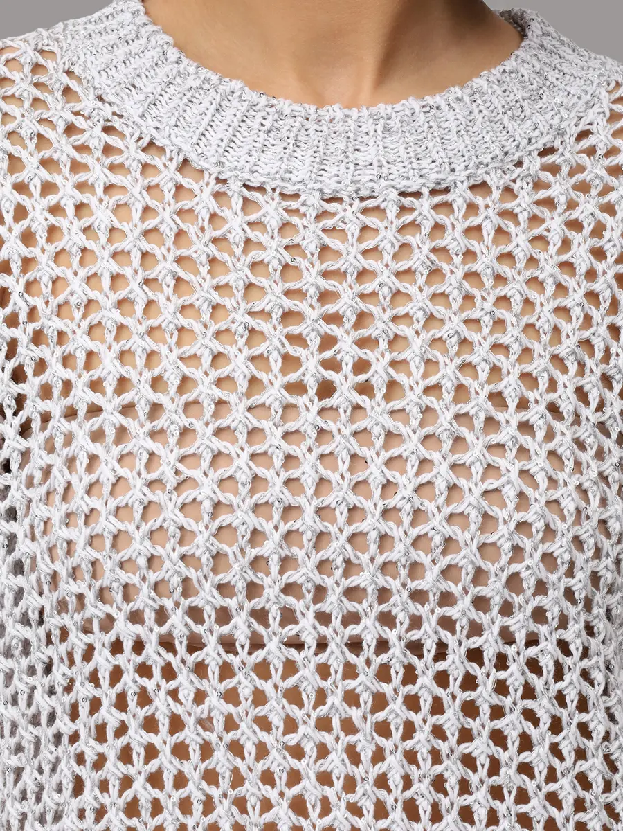 Джемпер хлопковый с пайетками