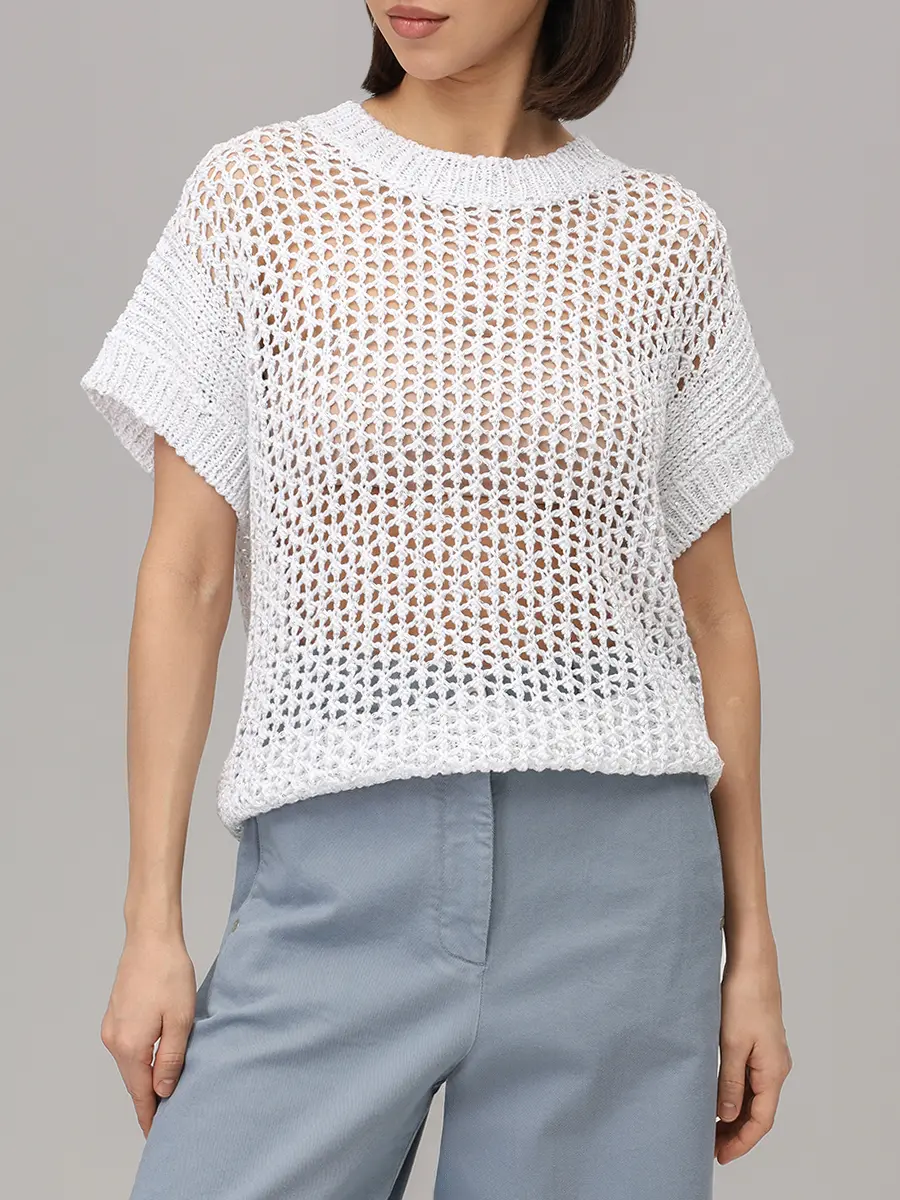 Джемпер хлопковый с пайетками