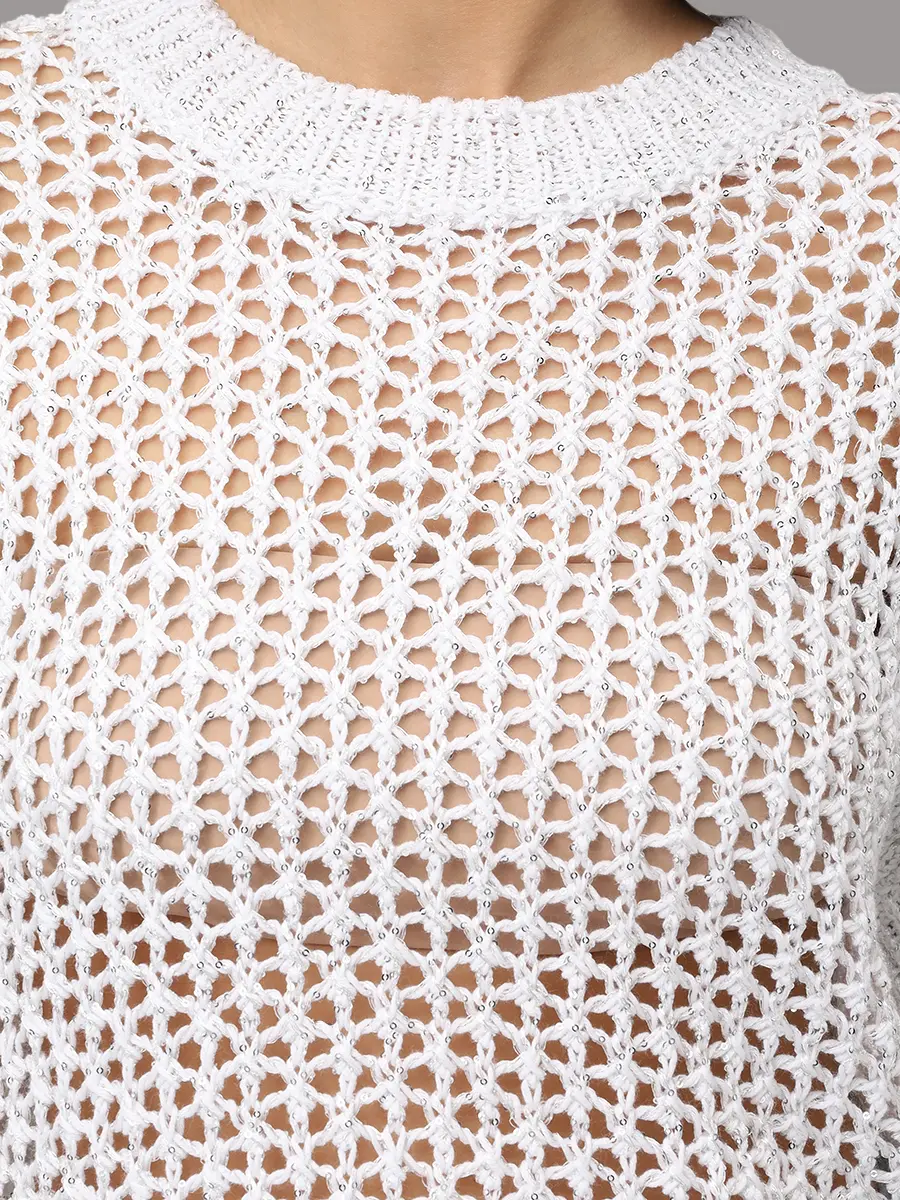 Джемпер хлопковый с пайетками