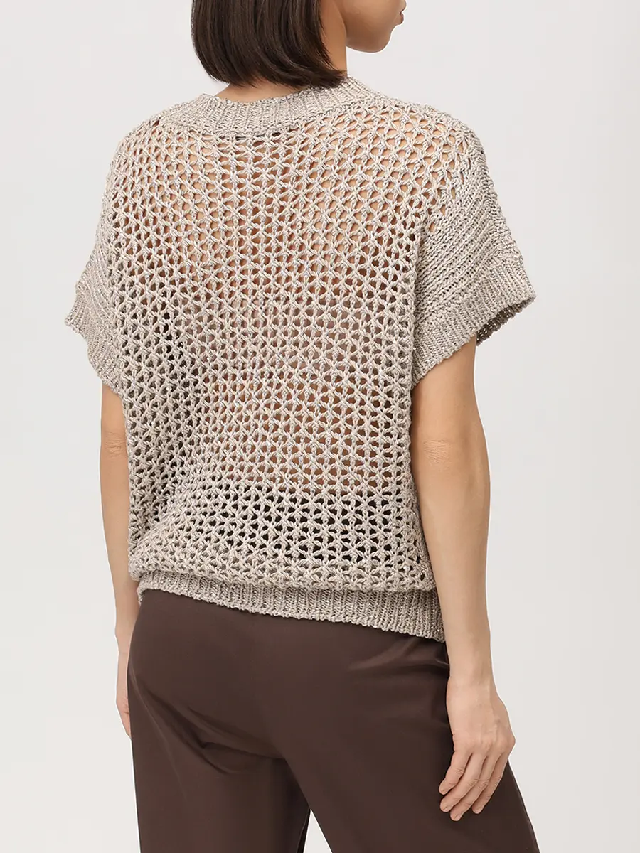 Джемпер хлопковый с пайетками