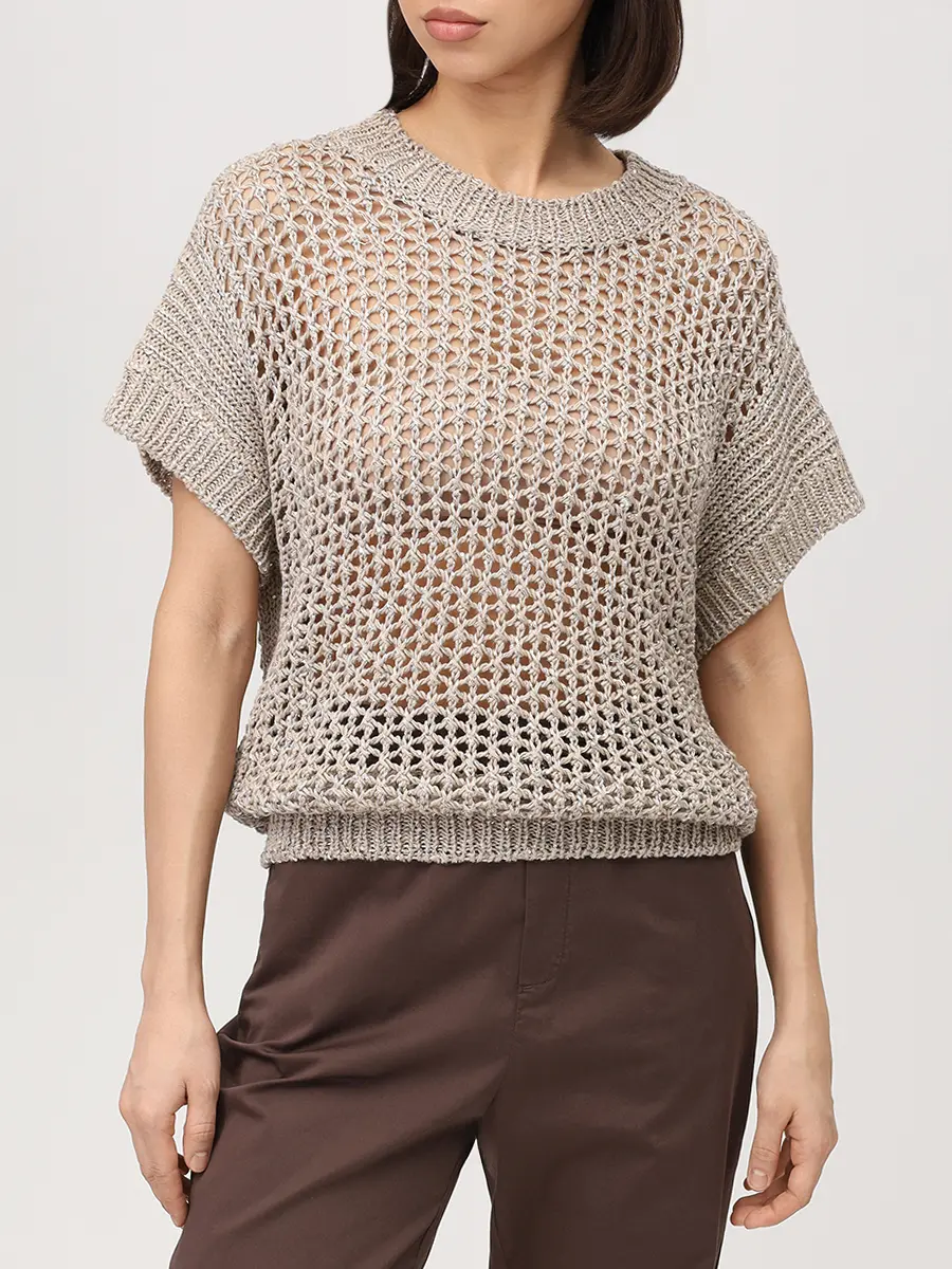 Джемпер хлопковый с пайетками