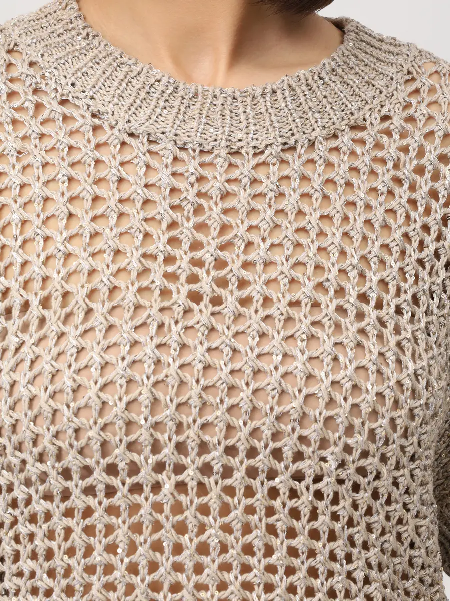 Джемпер хлопковый с пайетками