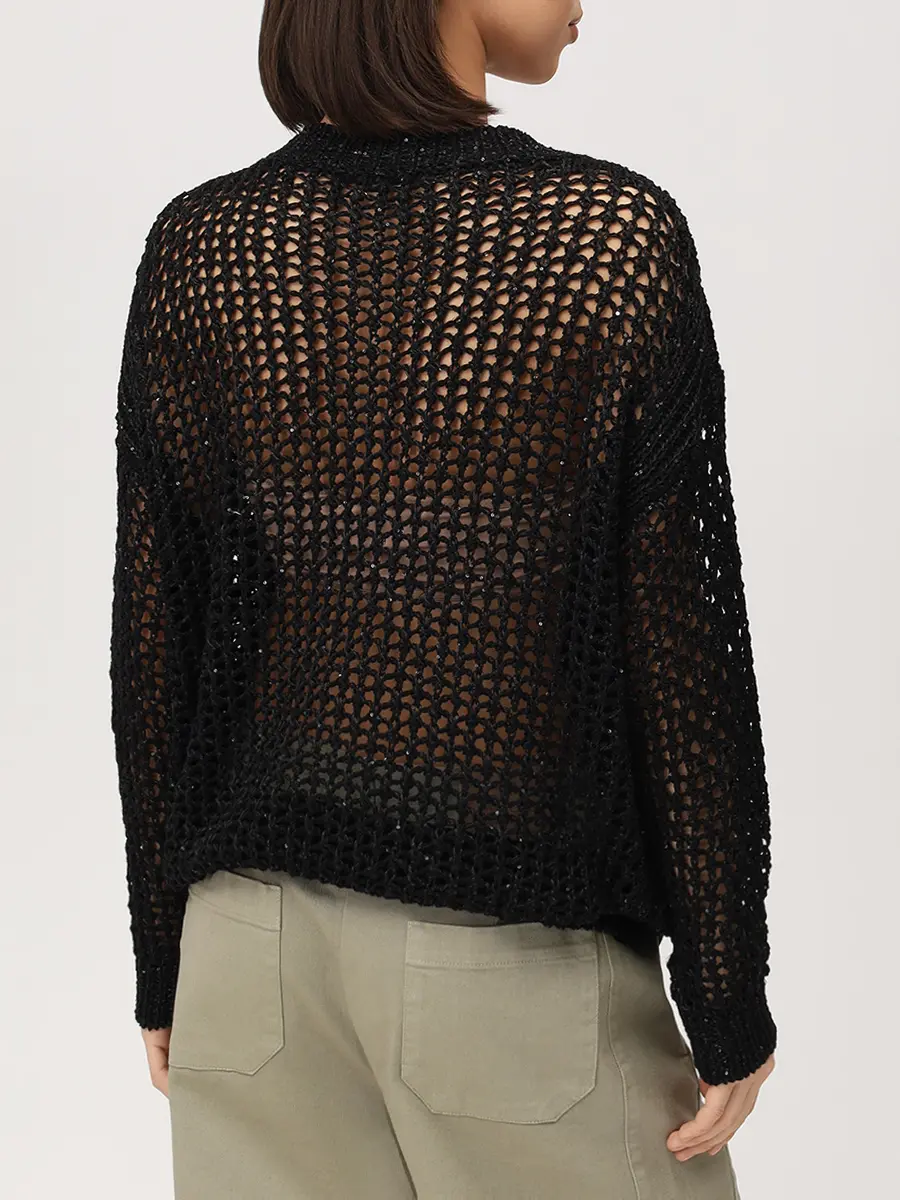 Джемпер хлопковый с пайетками