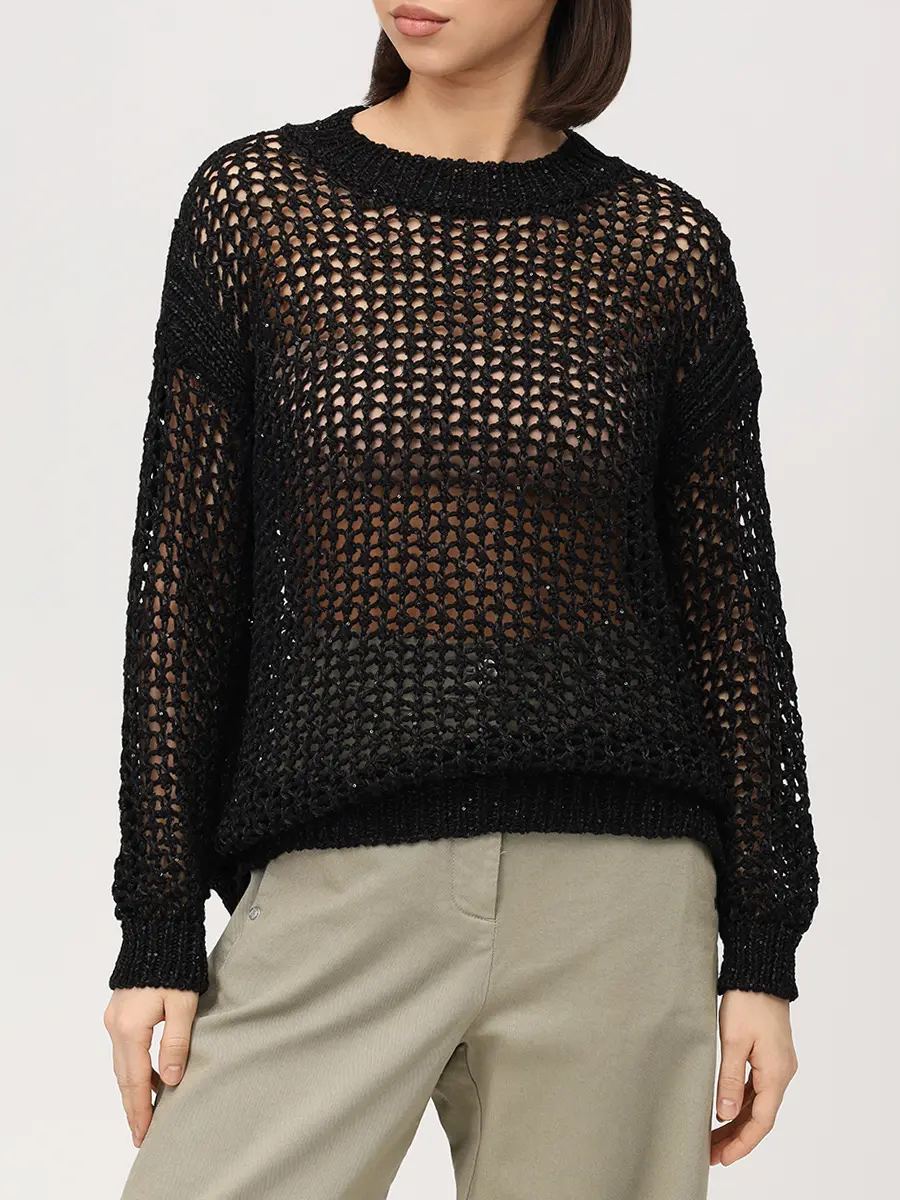 Джемпер хлопковый с пайетками