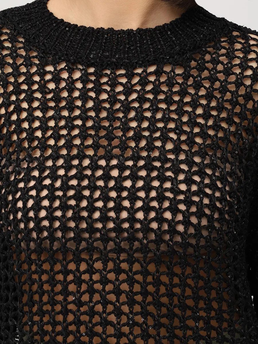 Джемпер хлопковый с пайетками