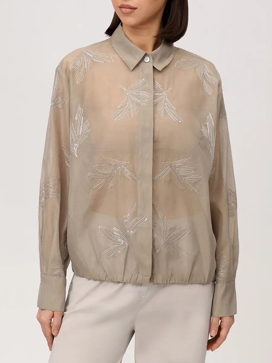 Рубашка из хлопка и шелка