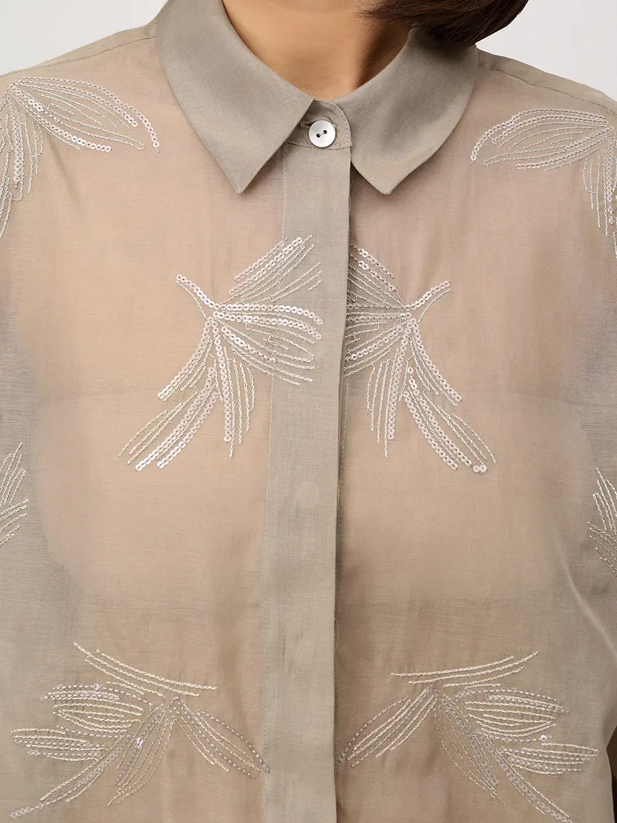 Рубашка из хлопка и шелка