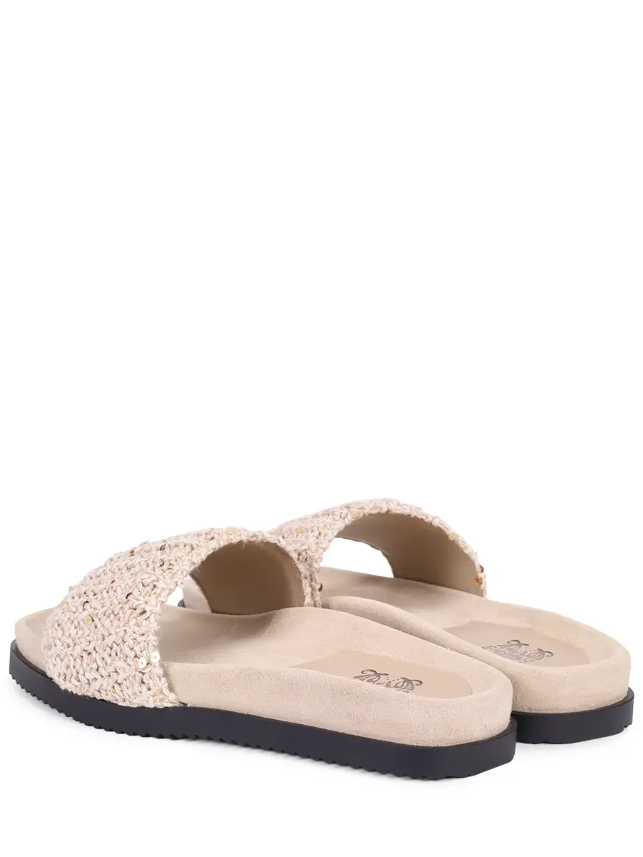 Шлепанцы из текстиля и замши