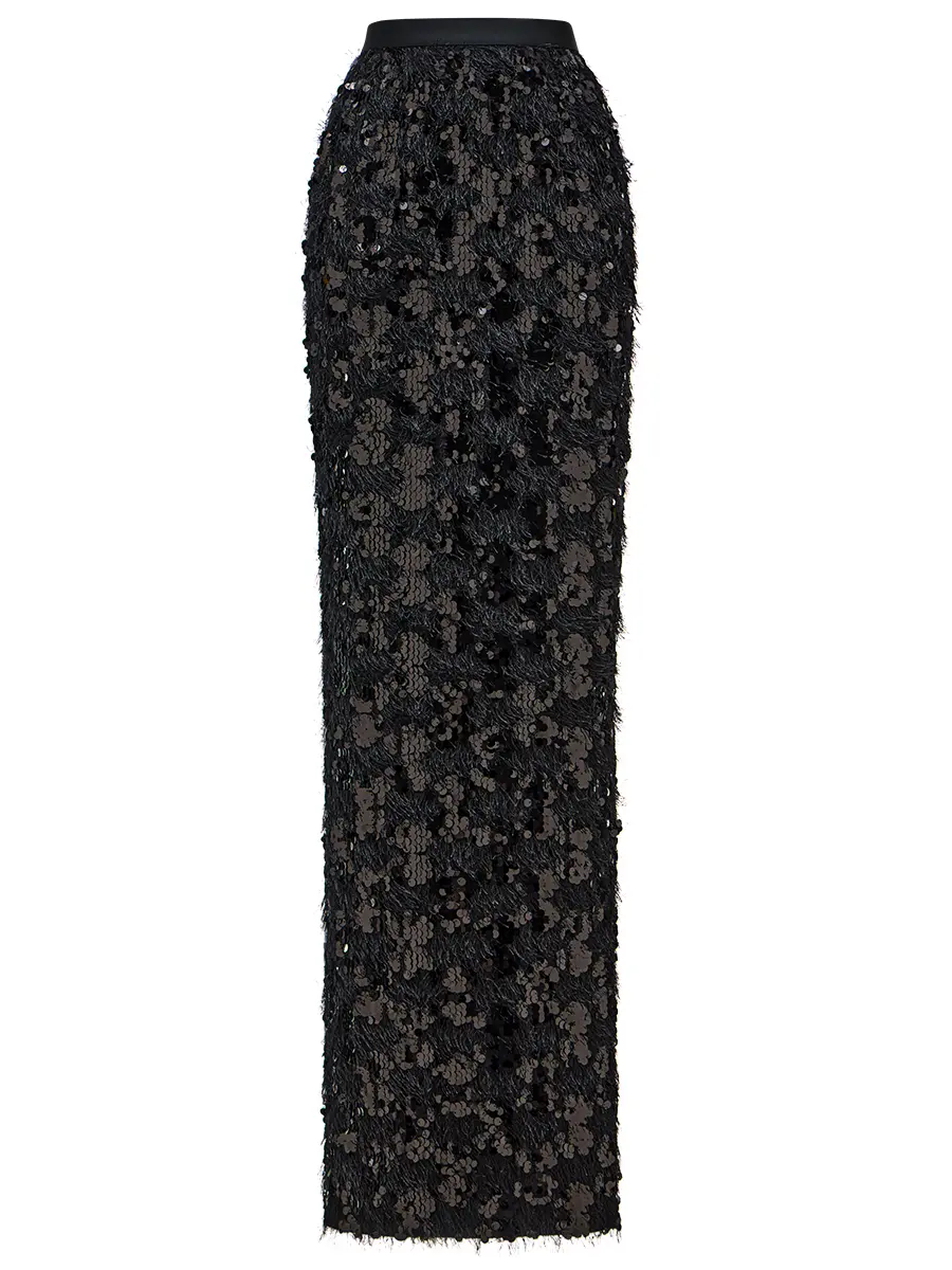 Юбка c декором пайетками