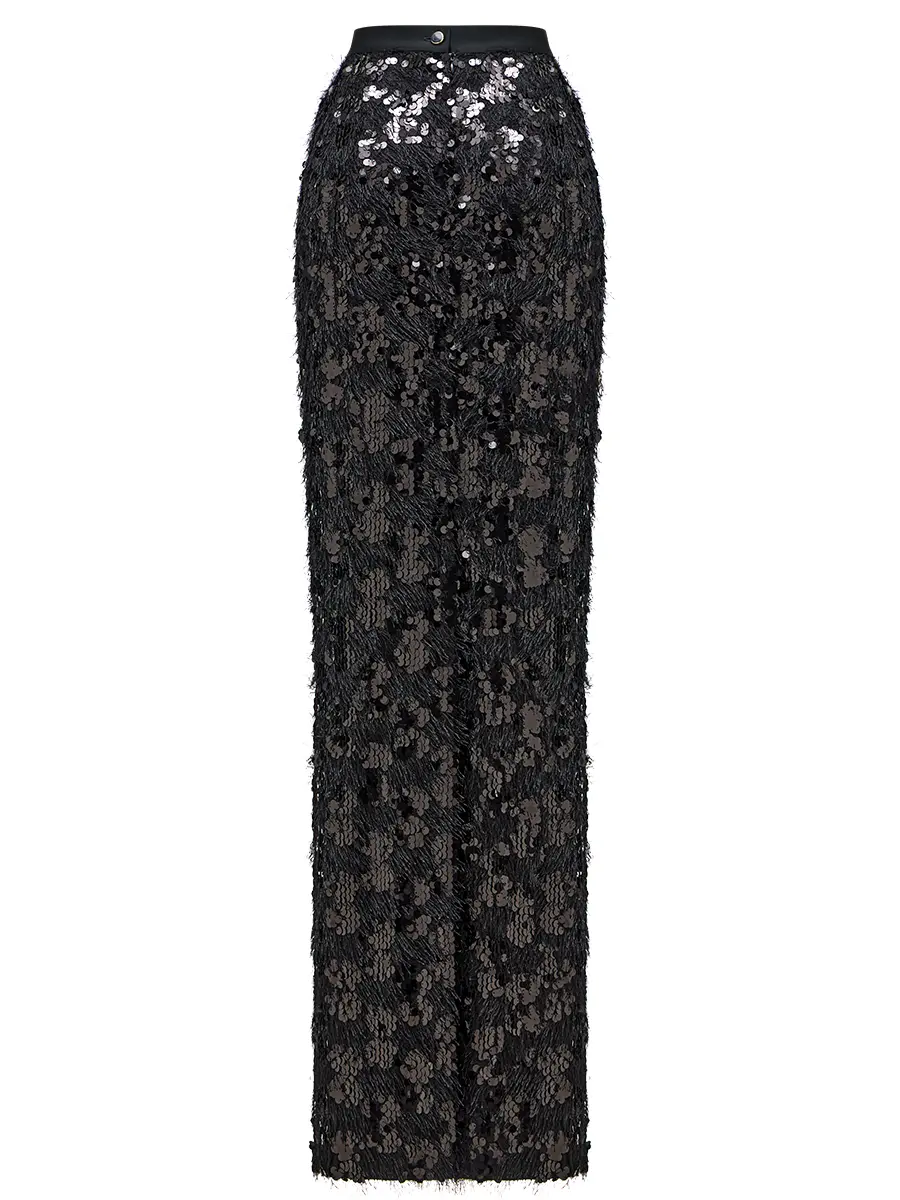 Юбка c декором пайетками