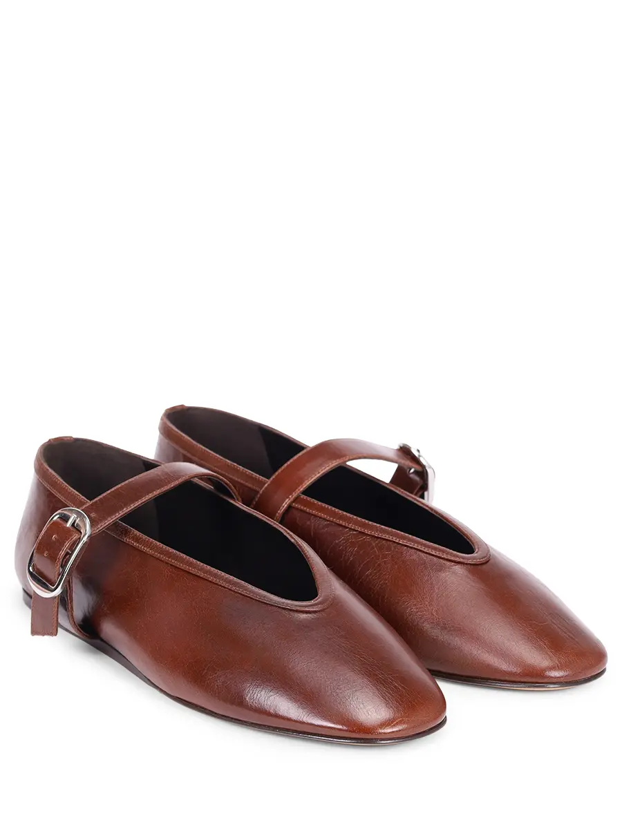 Балетки кожаные