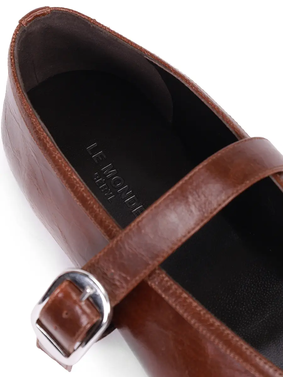 Балетки кожаные