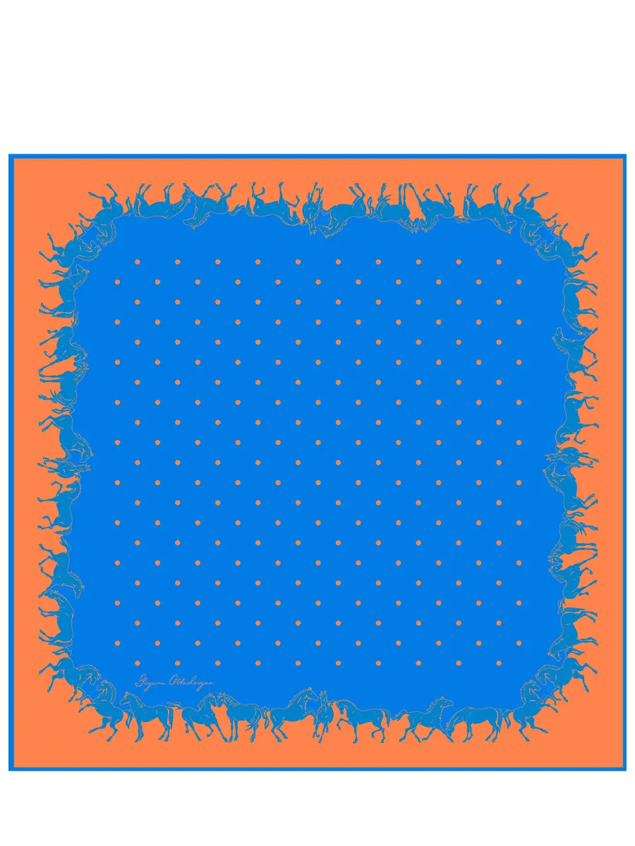 Платок шелковый Кони