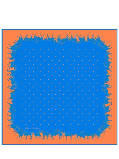 Платок шелковый Кони GAYANA