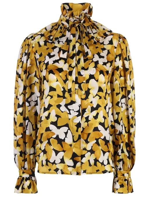 Блуза шелковая SAINT LAURENT