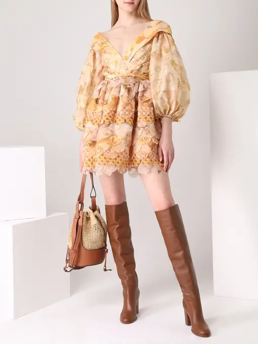 Платье с принтом ZIMMERMANN