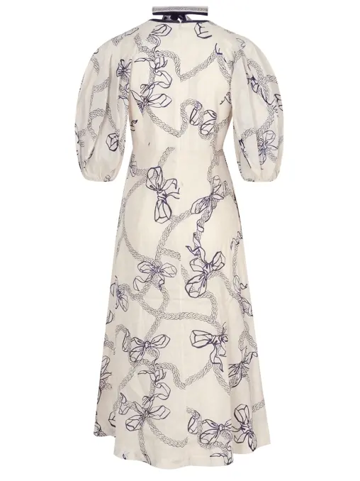 Платье льняное с принтом ZIMMERMANN