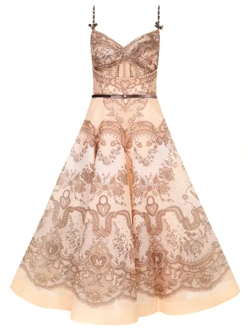 Платье из шелка и льна ZIMMERMANN