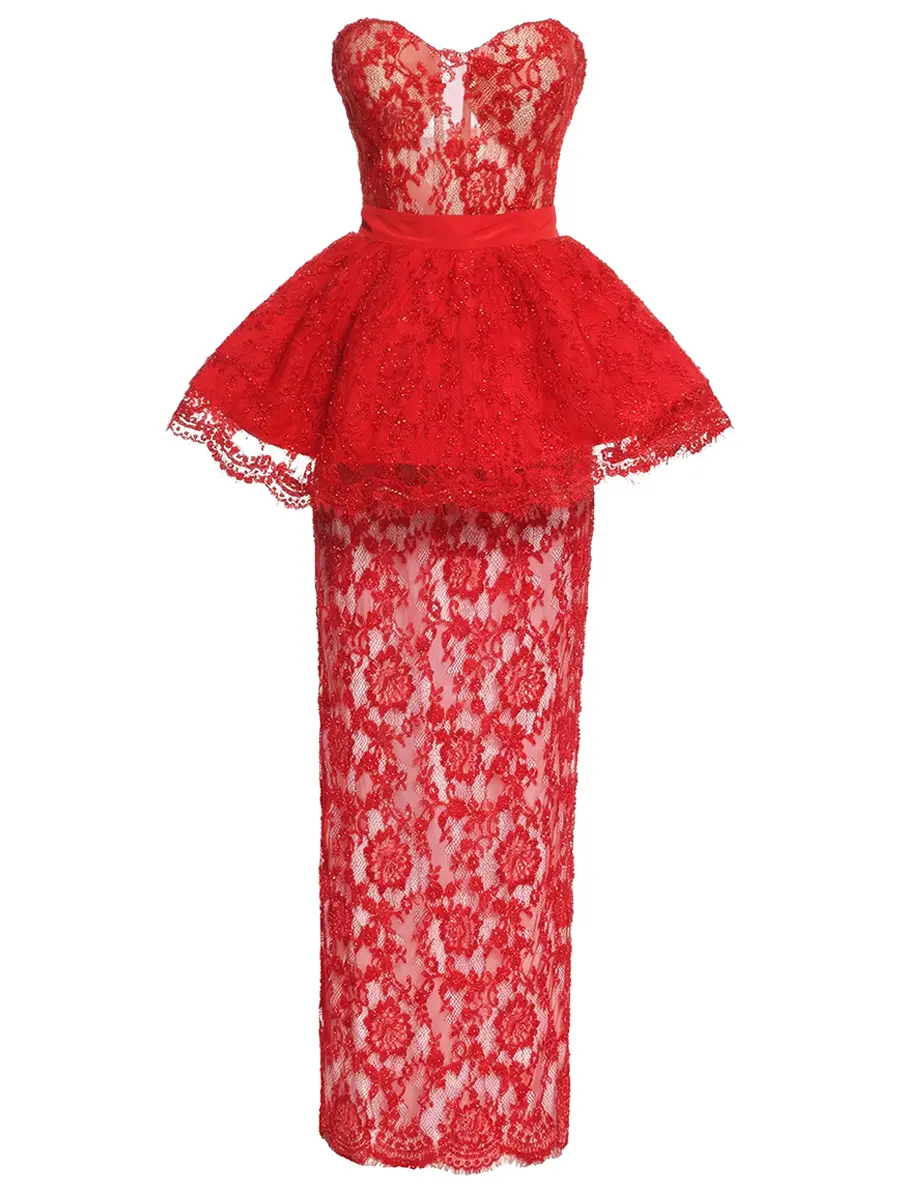 Кутюрное платье с баской Divine