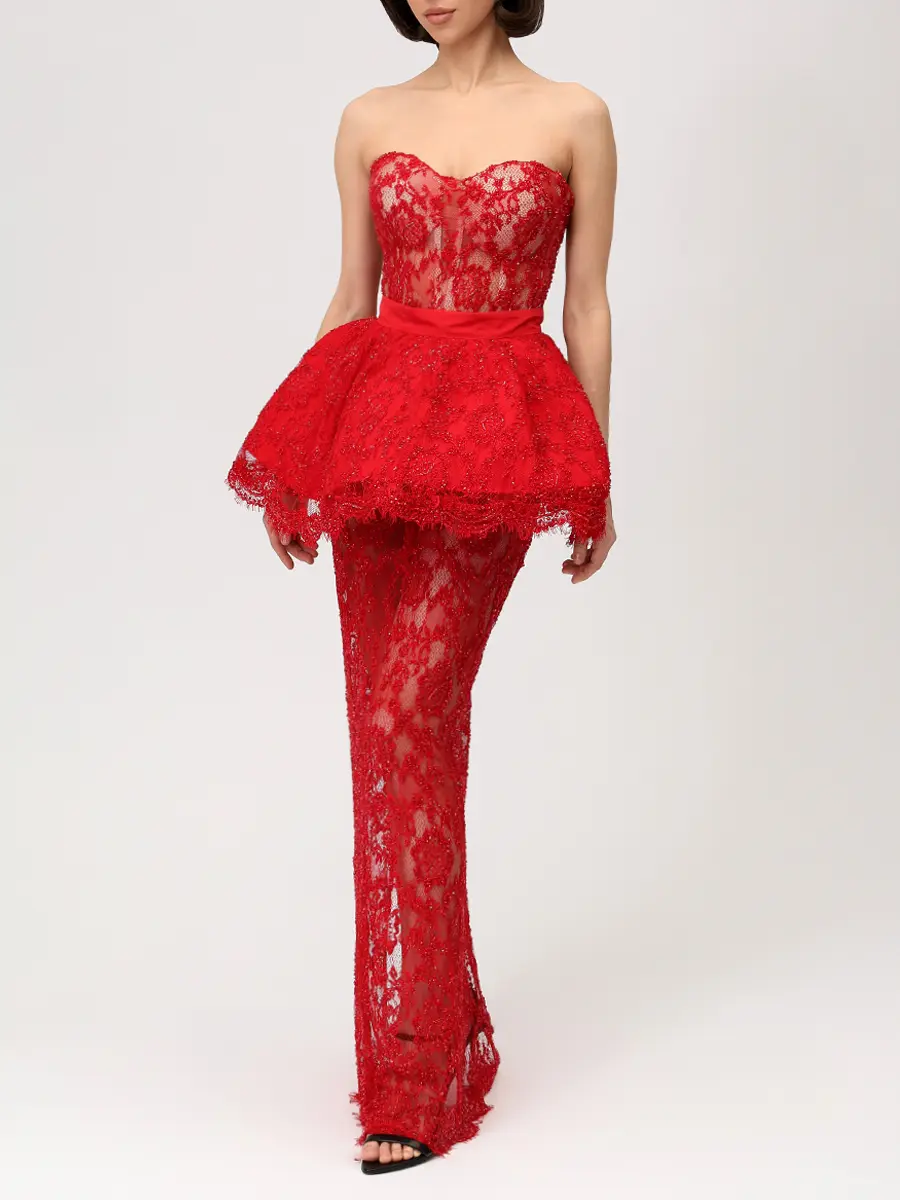 Кутюрное платье с баской Divine