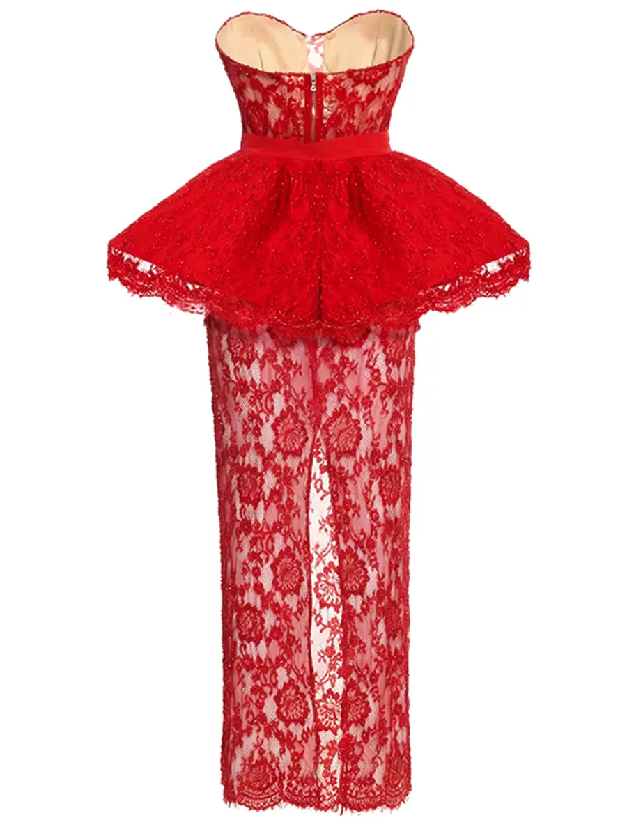 Кутюрное платье с баской Divine