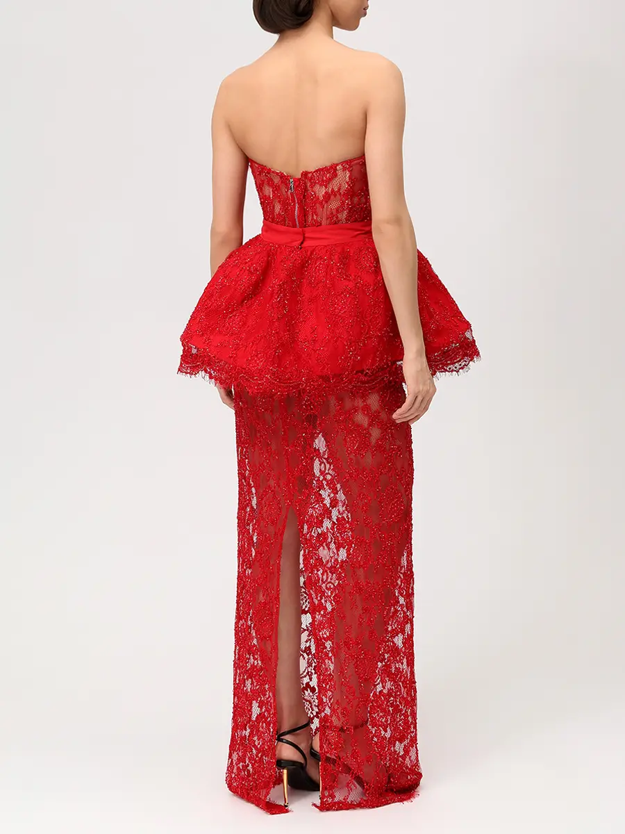 Кутюрное платье с баской Divine