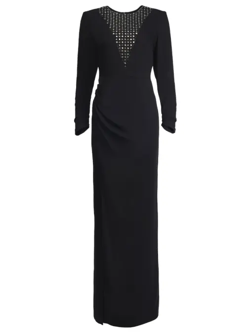 Платье из крепа с отделкой стразами SPERANZA COUTURE