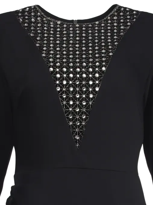 Платье из крепа с отделкой стразами SPERANZA COUTURE