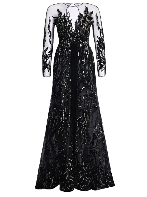 Платье из кружева с бархатной накидкой SPERANZA COUTURE