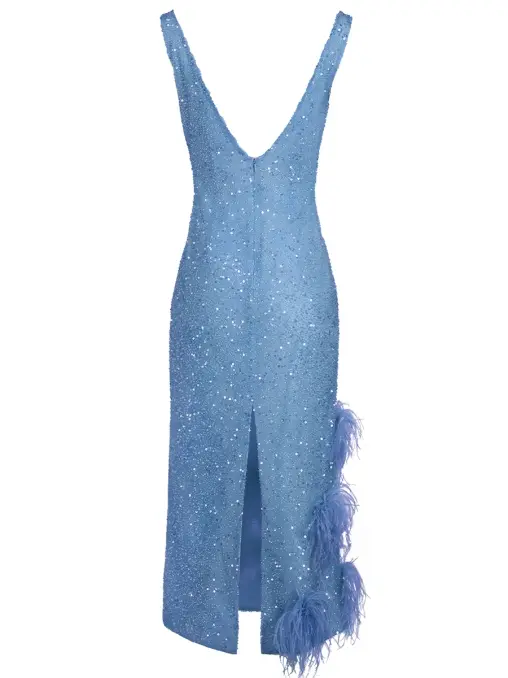 Платье коктейльное с перьями SPERANZA COUTURE