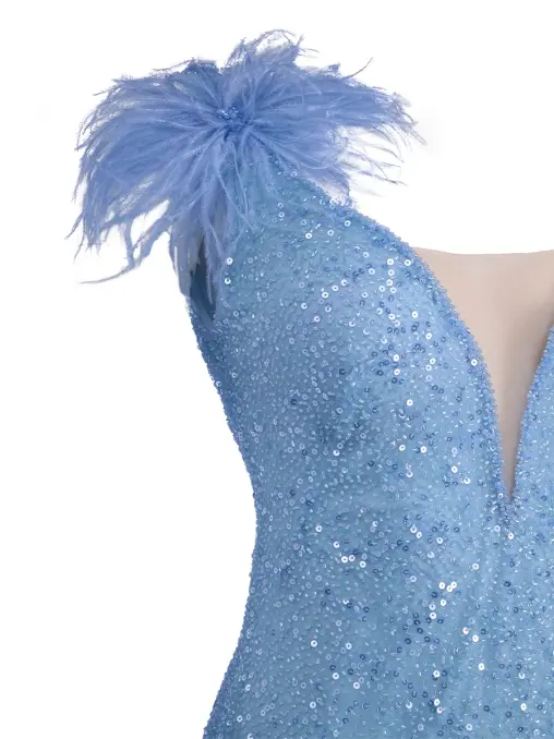 Платье коктейльное с перьями SPERANZA COUTURE