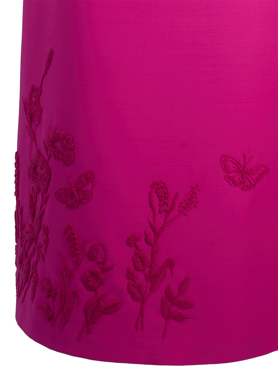 Юбка из шерсти и шелка с вышивкой ручной работы