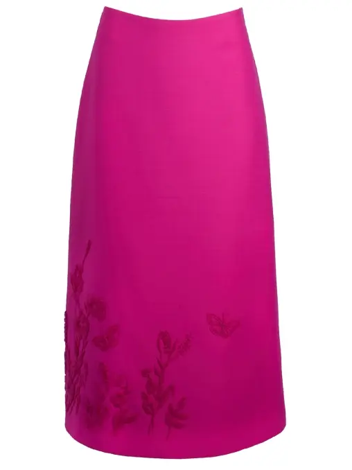 Юбка из шерсти и шелка с вышивкой ручной работы SPERANZA COUTURE