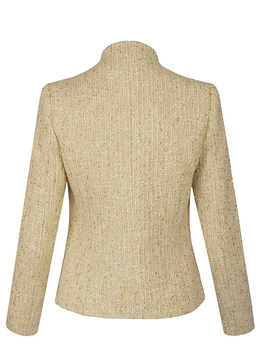 Жакет твидовый с вышивкой ручной работы