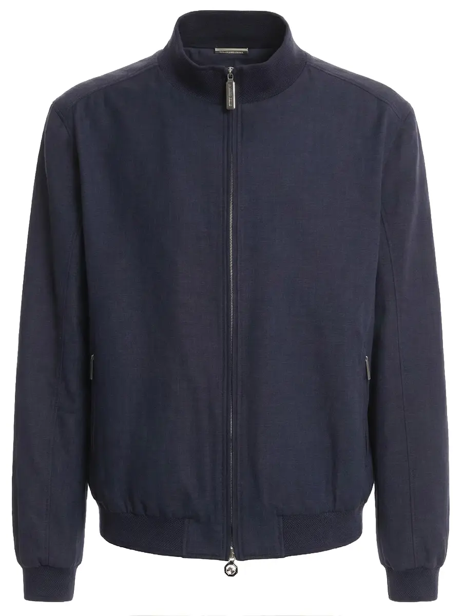 Бомбер из хлопка и шелка